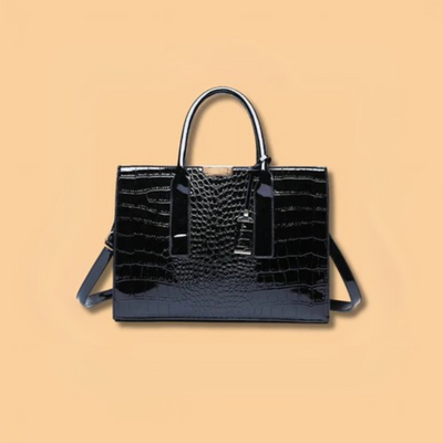 Torebka skórzana z nadrukiem krokodyla