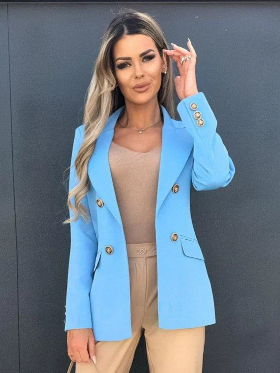 Elegancka Marynarka Damska | Stylowa Marynarka Z Podwójnym Rzędem Guzików