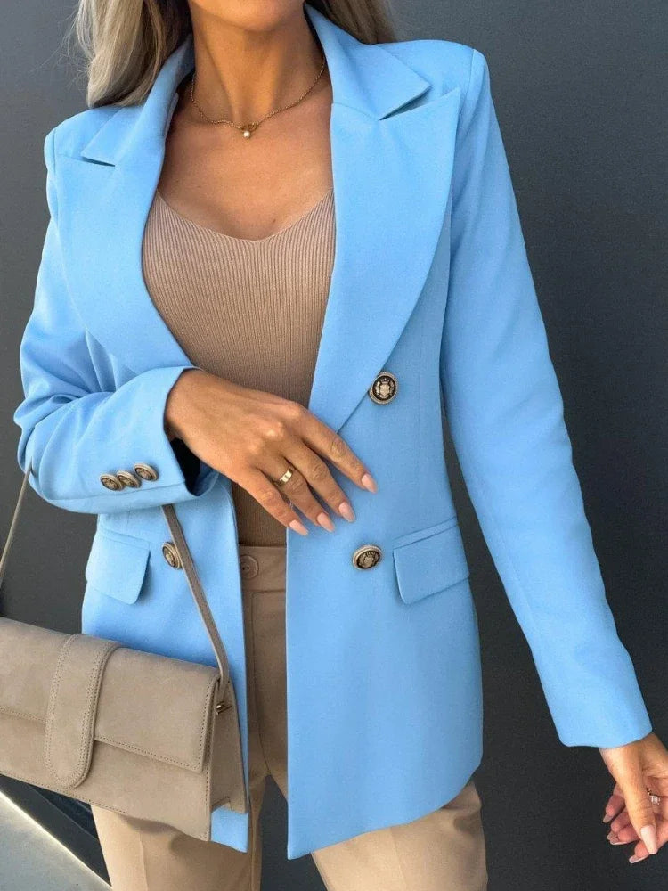 Elegancka Marynarka Damska | Stylowa Marynarka Z Podwójnym Rzędem Guzików