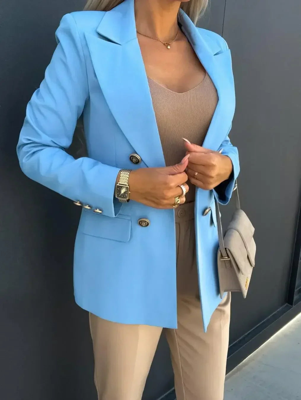 Elegancka Marynarka Damska | Stylowa Marynarka Z Podwójnym Rzędem Guzików